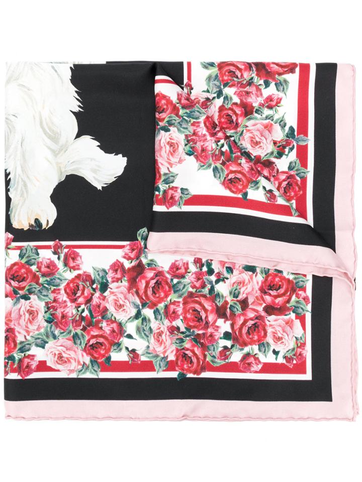 Dolce & Gabbana Dog Printed Scarf - Pink & Purple