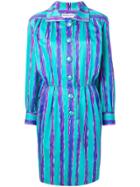 Yves Saint Laurent Vintage 1980's Striped Shirt Dress - Blue
