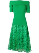 P.a.r.o.s.h. Off-the-shoulder Printed Dress - Green