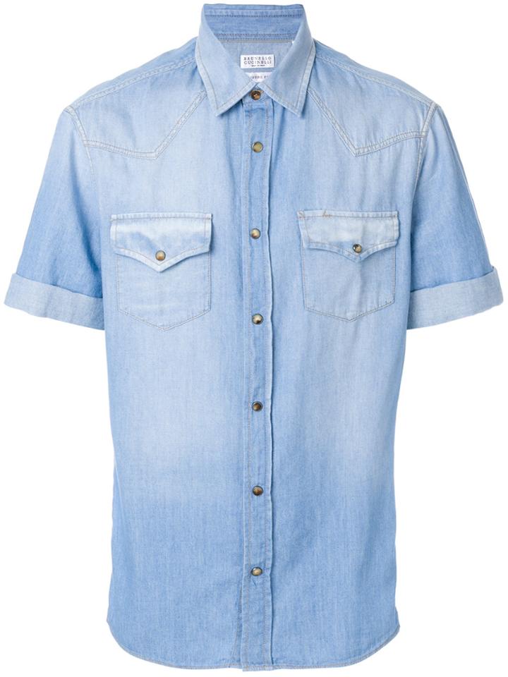 Brunello Cucinelli Denim Western Shirt - Blue