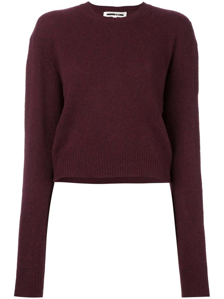 Mcq Alexander Mcqueen Cropped Jumper, Women's, Size: Small, Pink/purple, Cashmere/virgin Wool