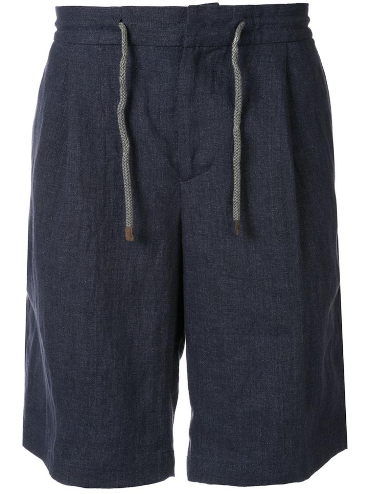 Brunello Cucinelli Linen Drawtring Shorts - Blue