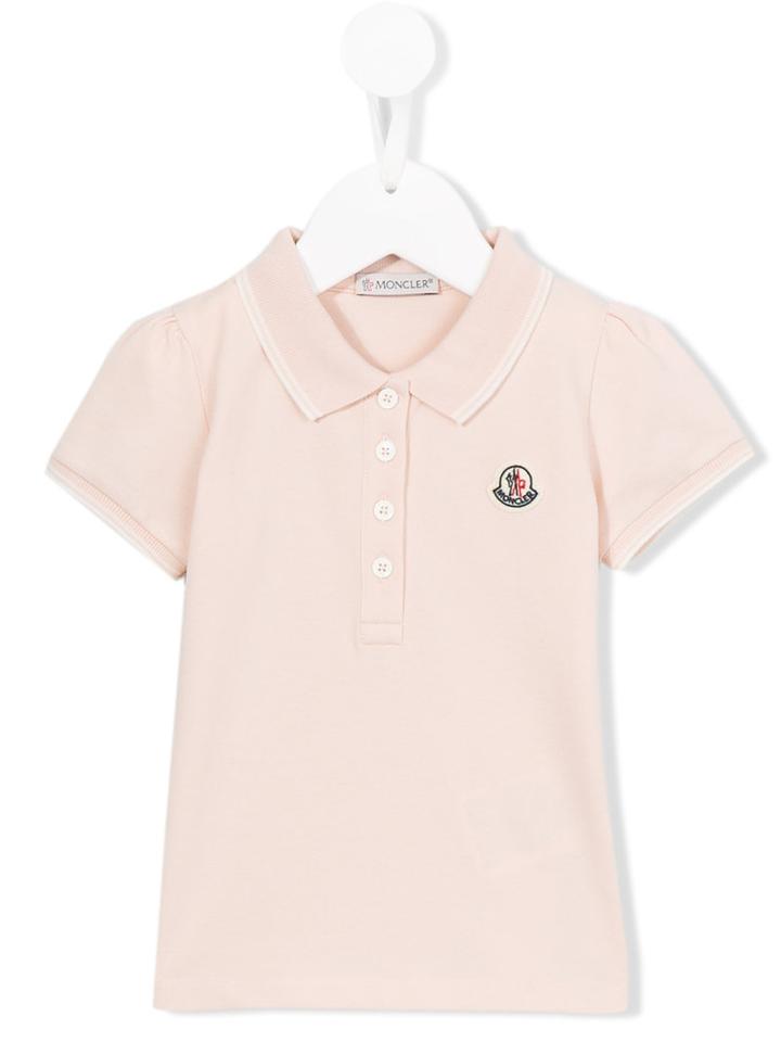 Moncler Kids - Embroidered Logo T-shirt - Kids - Cotton/spandex/elastane - 2 Yrs, Toddler Girl's, Pink/purple