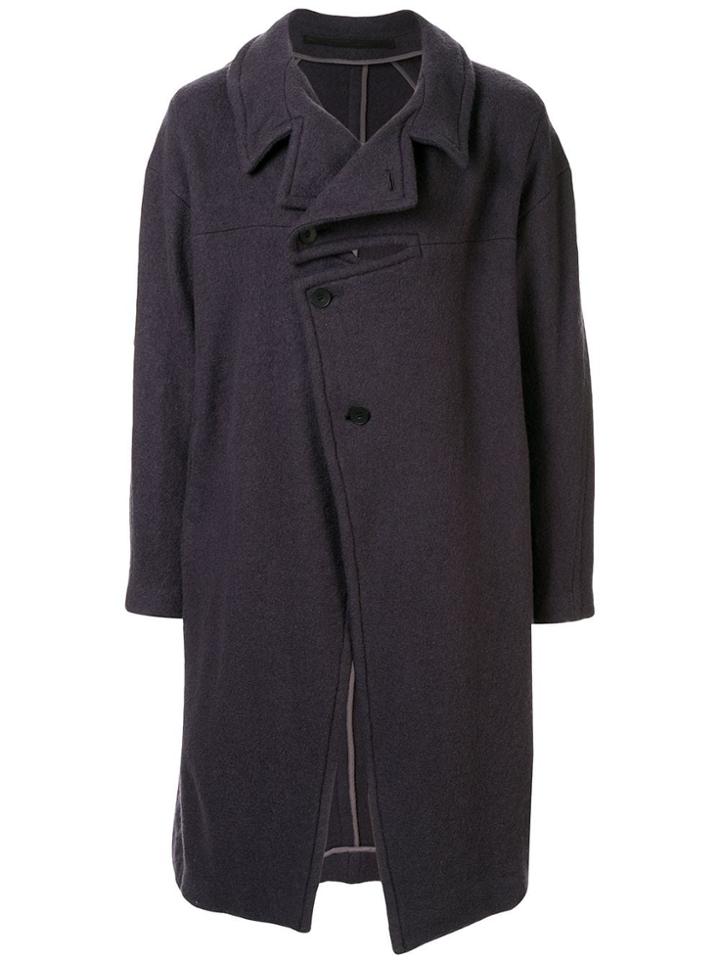 Julius Off-centre Buttoned Coat - Grey