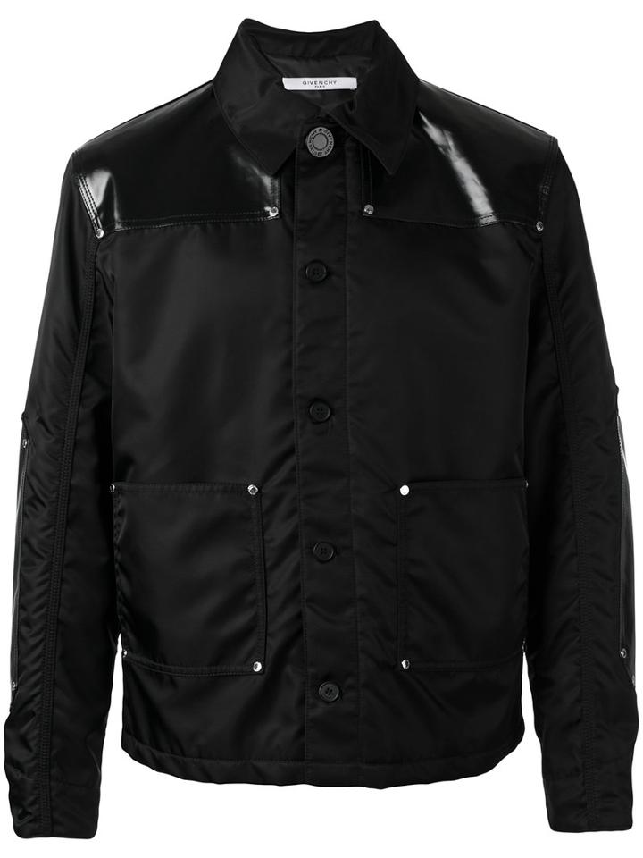 Givenchy - Faux Leather-panelled Jacket - Men - Cotton/polyamide/polyurethane - 50, Black, Cotton/polyamide/polyurethane