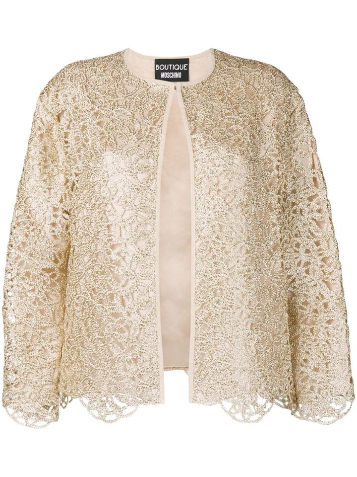 Boutique Moschino Lace Detail Jacket - Gold