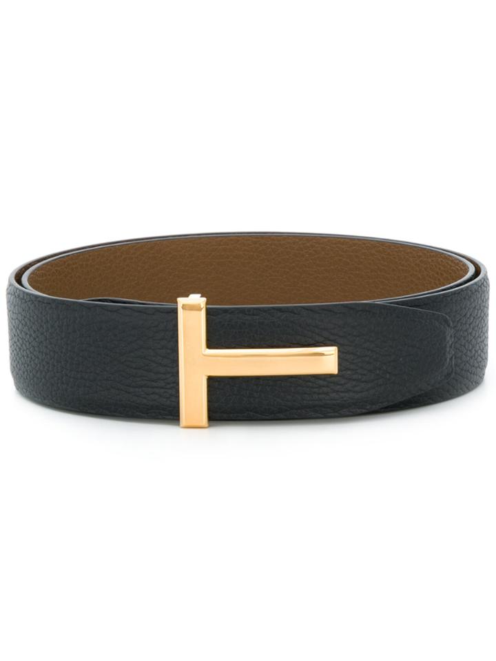 Tom Ford 't' Buckle Belt - Black