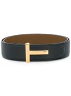Tom Ford 't' Buckle Belt - Black