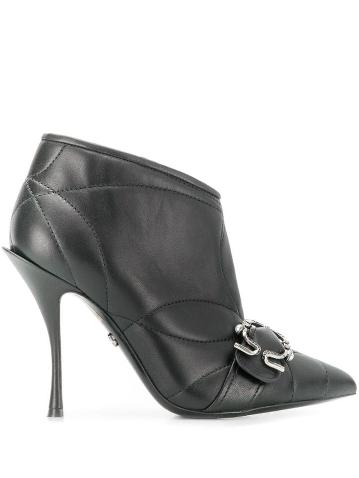 Dolce & Gabbana Quilted Buckled Leather Booties - Black