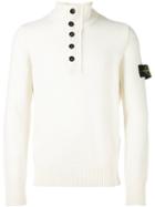 Stone Island Zipped Buttoned Neck Pullover