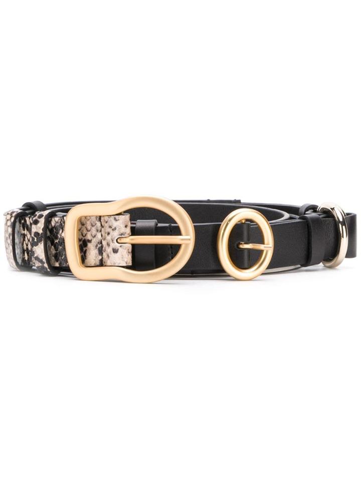 Dorothee Schumacher Snakeskin Pattern Belt - Black