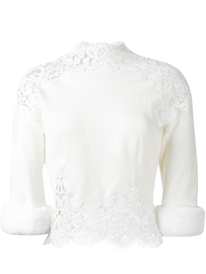 Ermanno Scervino Fur-cuffs Blouse