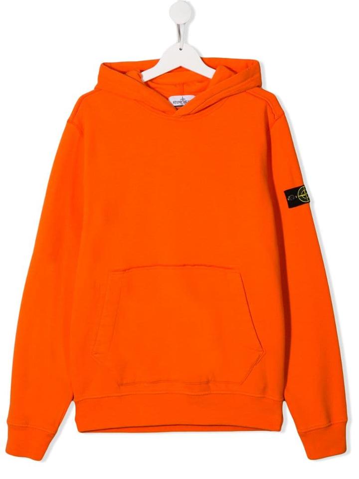 Stone Island Junior Logo Hoody - Orange