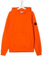 Stone Island Junior Logo Hoody - Orange