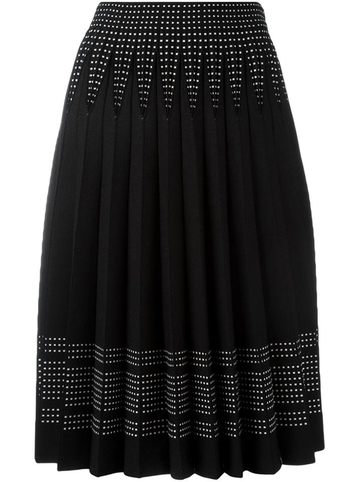 Alexander Mcqueen Pleated A-line Skirt - Black