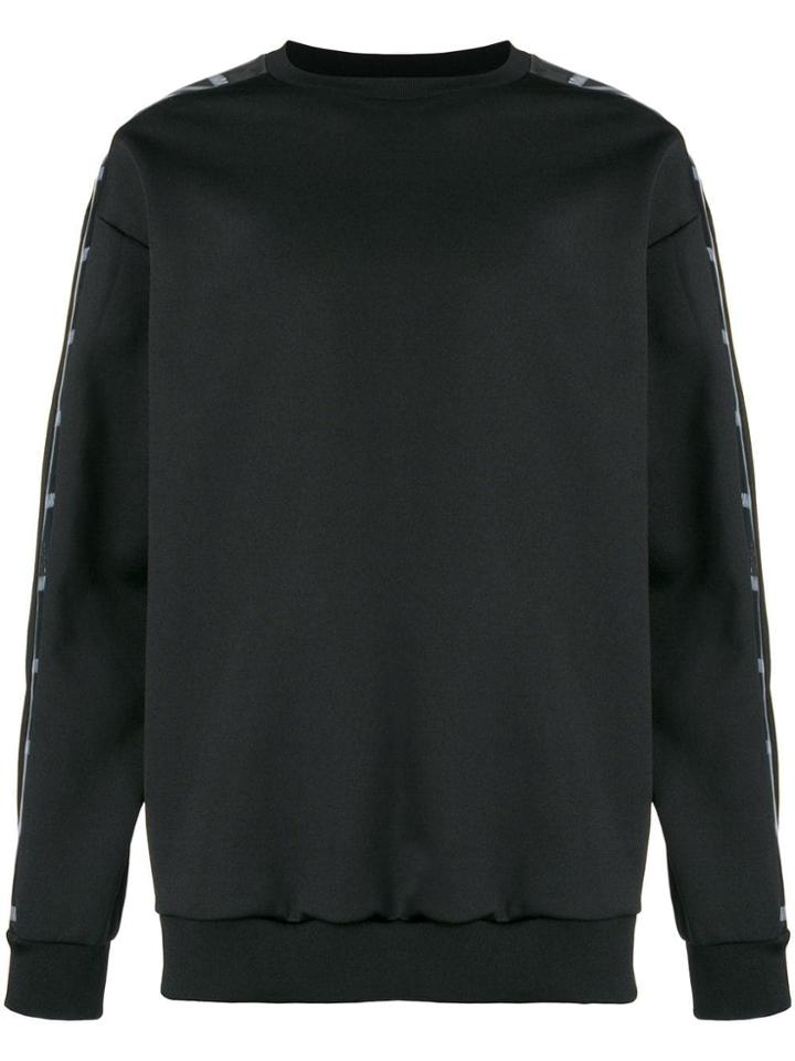 Wwwm Logo Striped Sweatshirt - Black