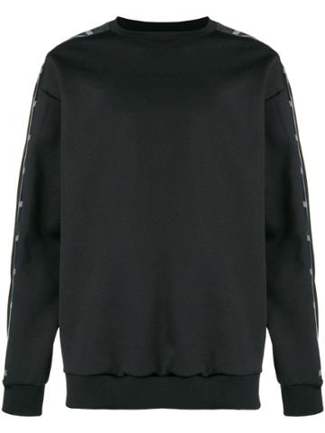 Wwwm Logo Striped Sweatshirt - Black