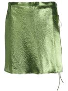Priscavera Metallic Effect Mini Skirt - Green