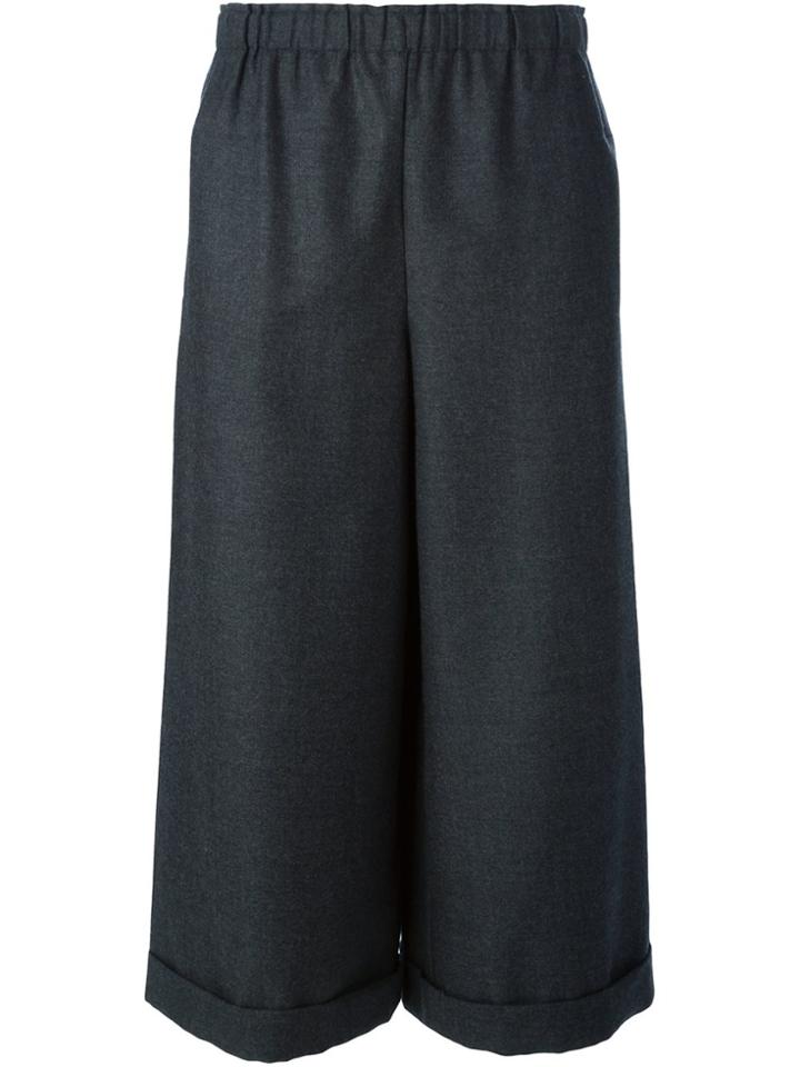 Daniela Gregis Cropped Wide Leg Trousers - Grey