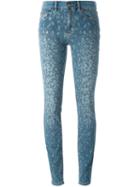 Marc By Marc Jacobs Leopard Print Jeans, Women's, Size: 27, Blue, Cotton/polyester/spandex/elastane