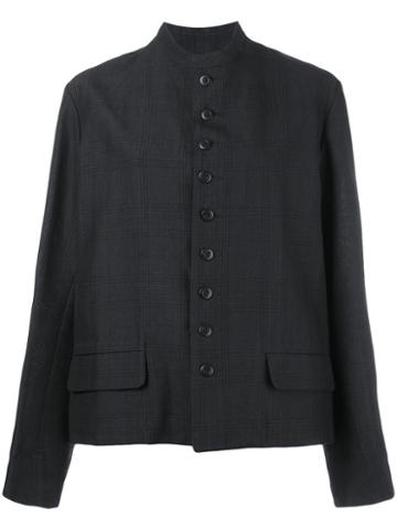 Klasica - Band Collar Jacket - Women - Ramie - 2, Grey, Ramie