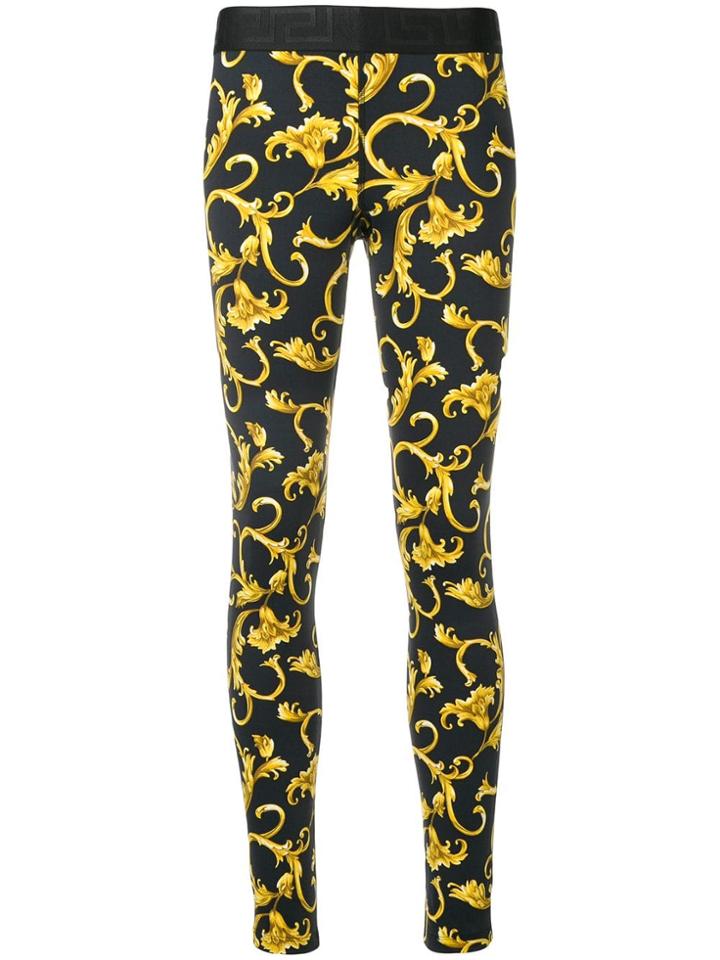 Versace Fitted Baroque Leggings - Black