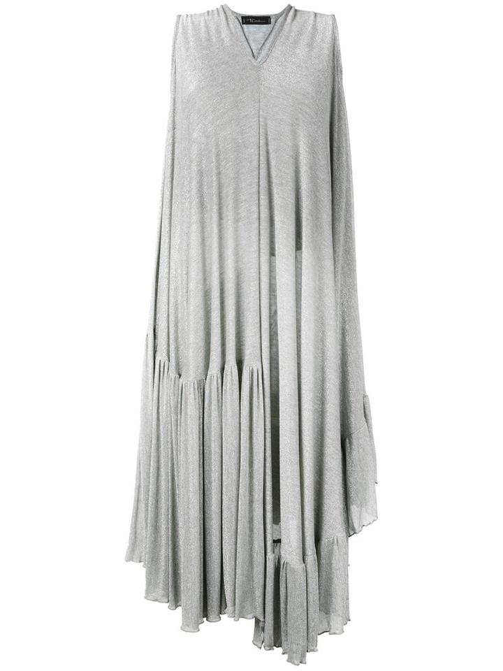 Area Di Barbara Bologna - Draped Metallic Dress - Women - Polyamide/polyester/spandex/elastane/viscose - One Size, Grey, Polyamide/polyester/spandex/elastane/viscose