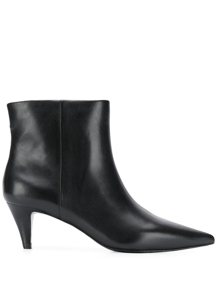 Ash Leather Ankle Boots - Black
