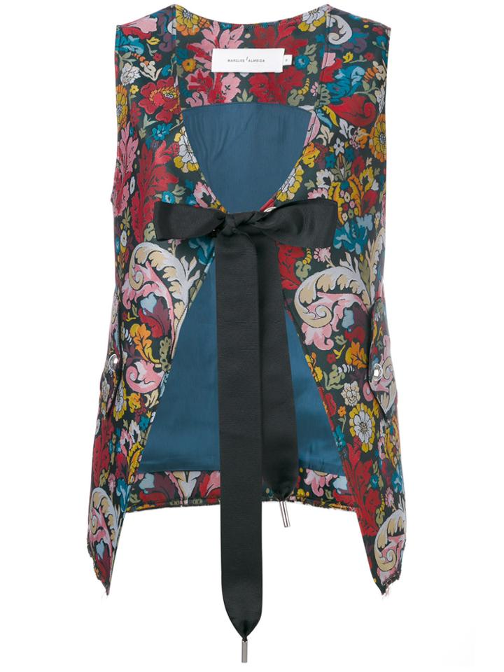 Marques'almeida Floral Tied Waistcoat - Blue