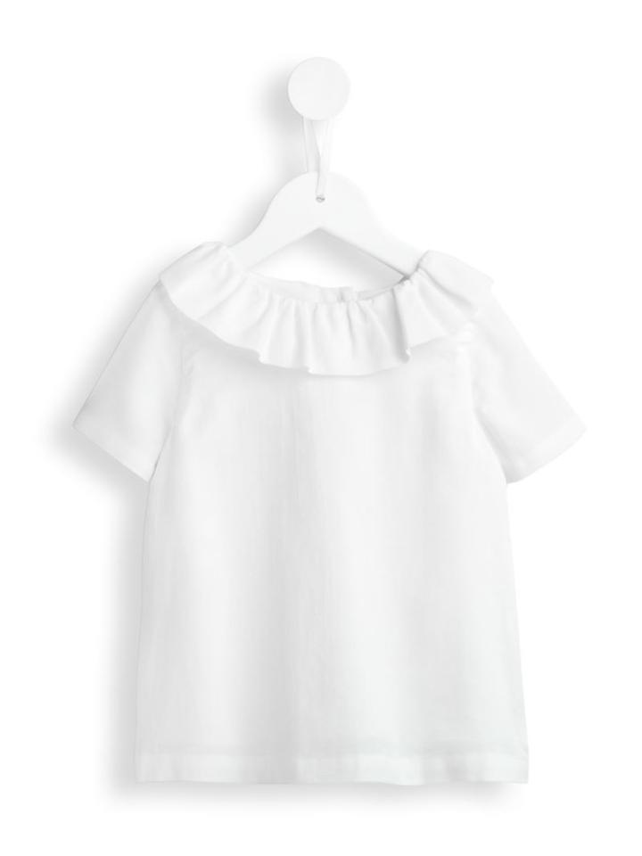 Hucklebones London Ruffle Neck Blouse, Girl's, Size: 10 Yrs, White