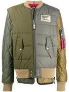 Diesel W-koslov Panelled Padded Jacket - Green