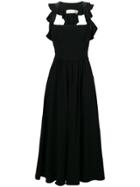 Victoria Beckham Ruffle Midi Dress - Black