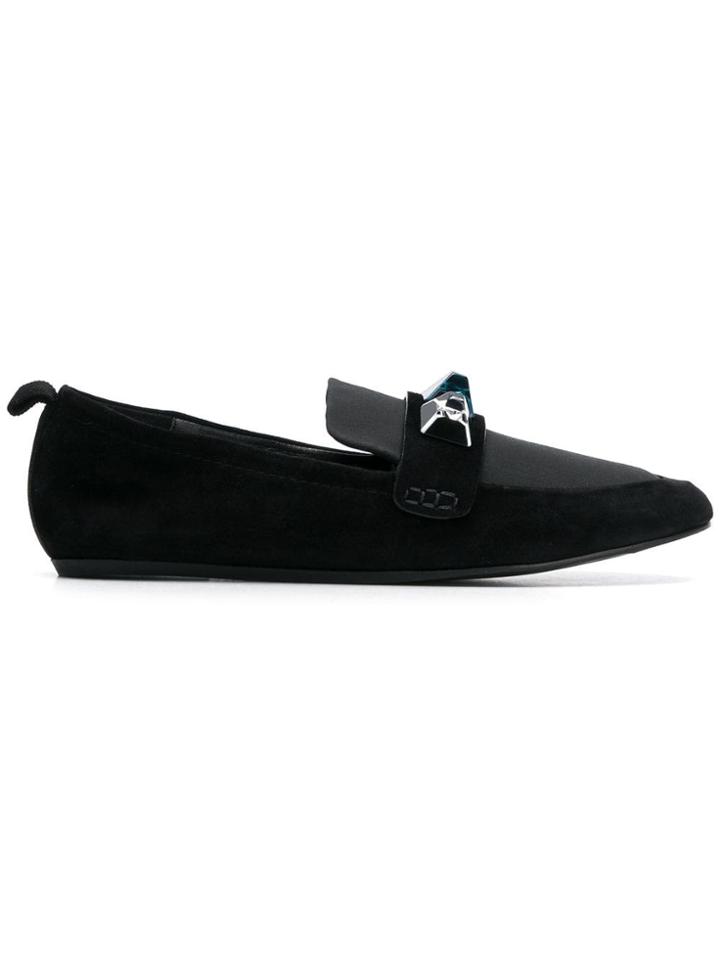 Lanvin Crystal Embellished Loafers - Black