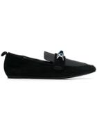 Lanvin Crystal Embellished Loafers - Black