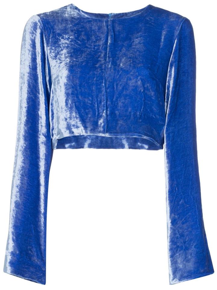 Deitas Venus Velvet Cropped Top - Blue