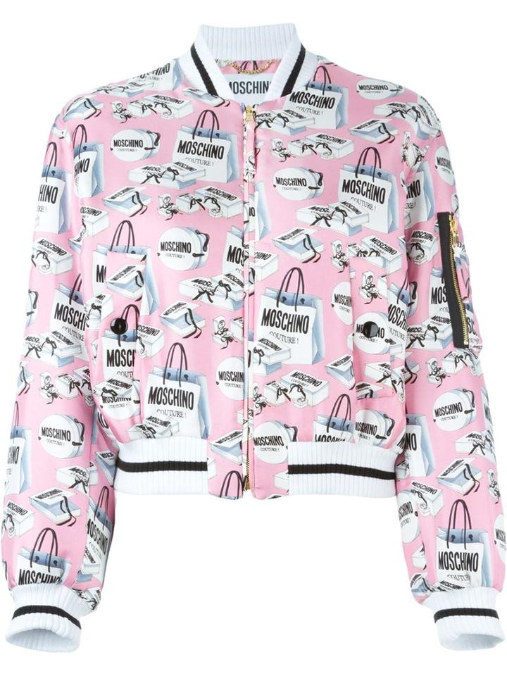 Moschino Shopping Bag Print Bomber Jacket