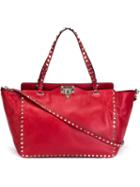 Valentino - Valentino Garavani 'rockstud' Trapeze Tote - Women - Leather/metal (other) - One Size, Red, Leather/metal (other)
