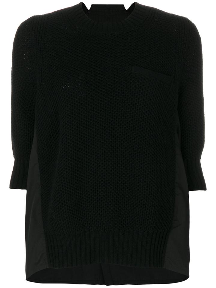 Sacai Panel Insert Sweater - Black