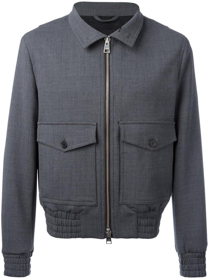 Ami Alexandre Mattiussi - Zipped Jacket - Men - Cotton - S, Grey, Cotton