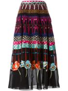 Temperley London Printed Pleated Skirt, Women's, Size: 14, Silk/spandex/elastane