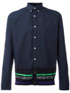 Kolor - Contrast Trim Shirt - Men - Cotton/nylon - 4, Blue, Cotton/nylon