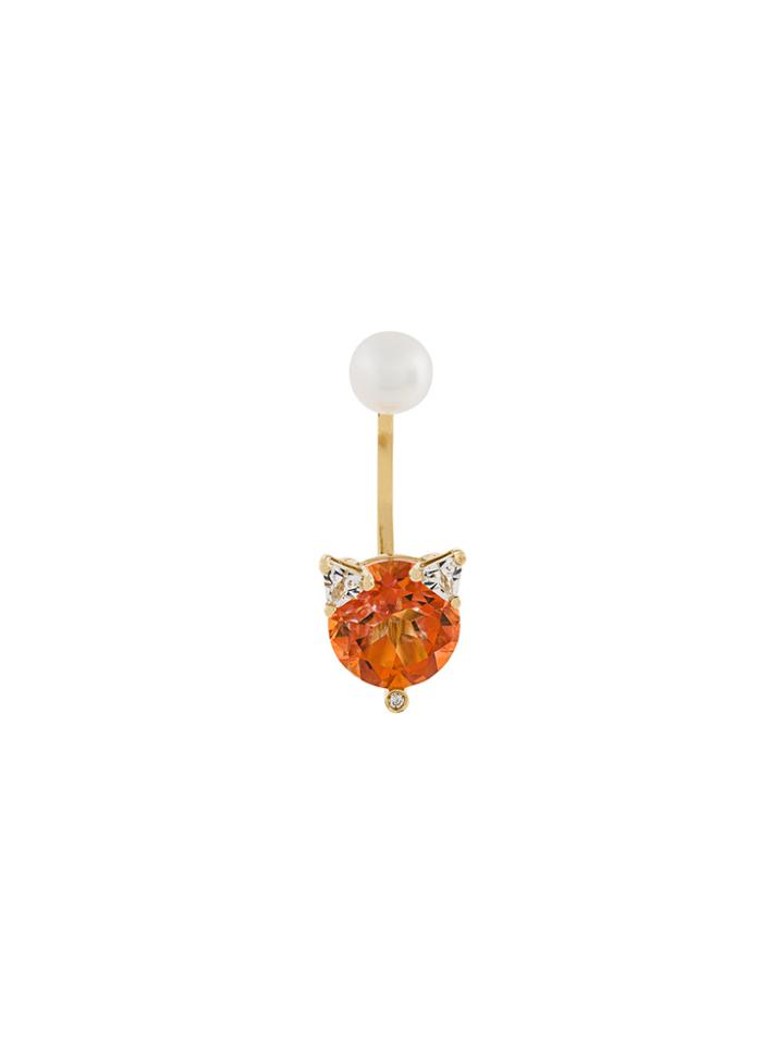 Delfina Delettrez 18kt Gold And Diamond Cat Piercing Earring -