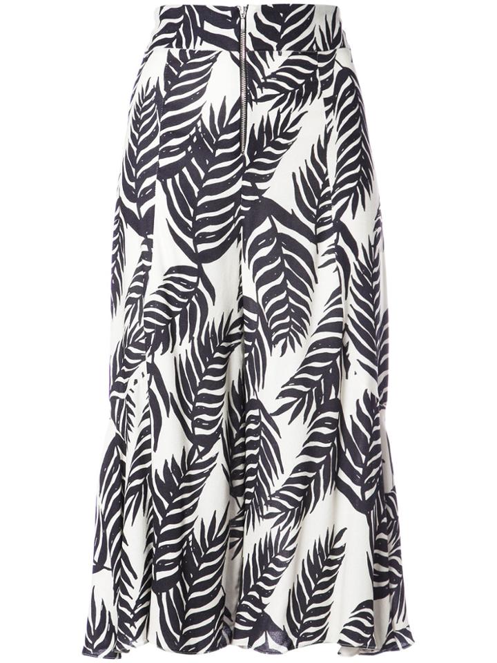 Patbo Palm Leaf Print Culottes - White