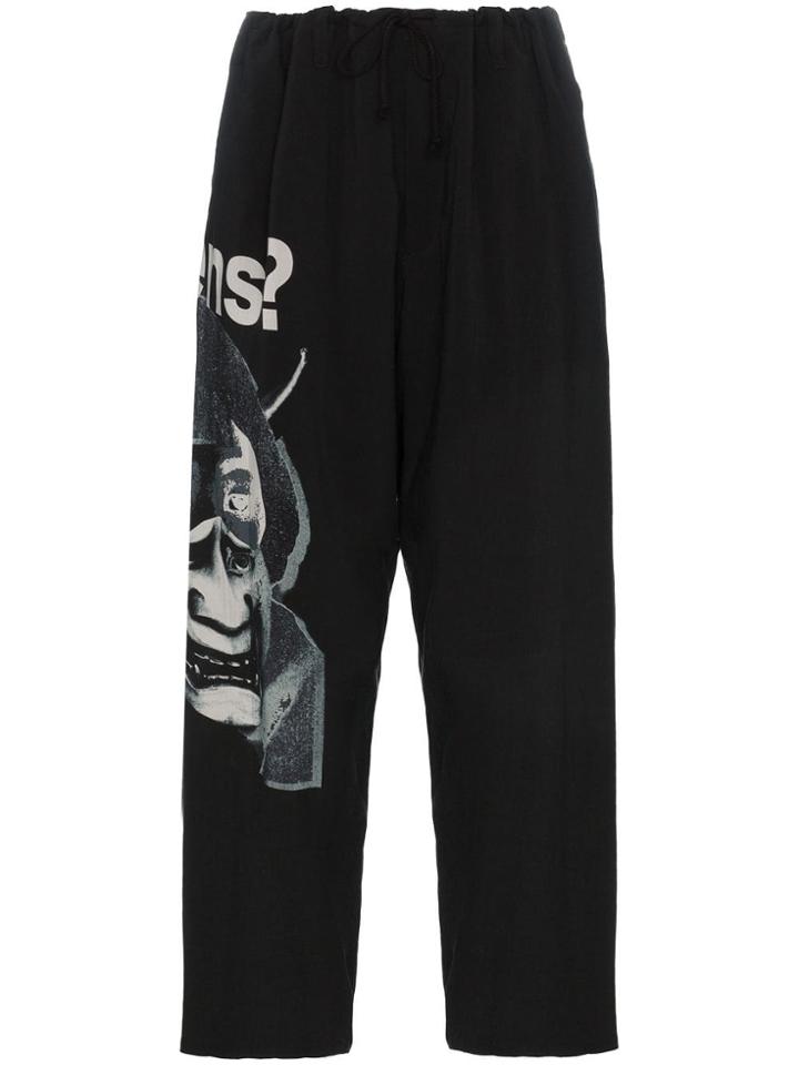 Yohji Yamamoto Kurea Print Trousers - Black