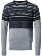 Yoshiokubo Fringe Detail Embroidered Sweater - Grey