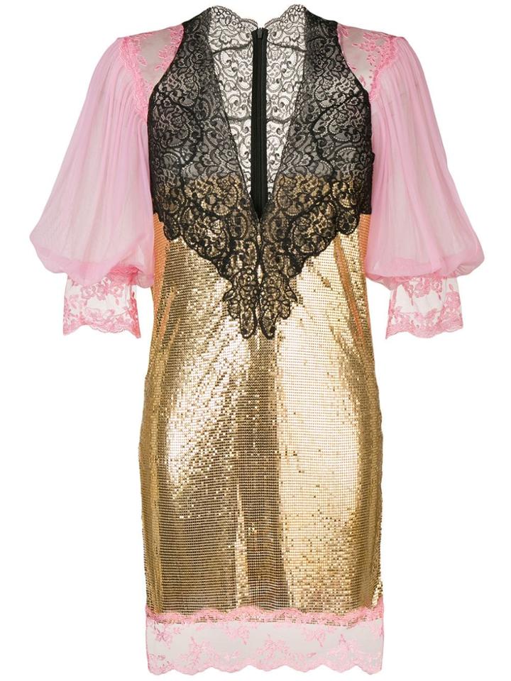 Christopher Kane Chainmail Lace Dress - Gold