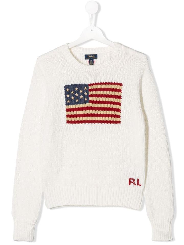 Polo Ralph Lauren Teen Knitted Flag Jumper - White