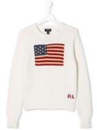 Polo Ralph Lauren Teen Knitted Flag Jumper - White