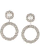 Alessandra Rich Crystal Hoop Earrings - Silver