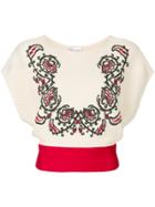Red Valentino Floral Cropped Jumper - Nude & Neutrals